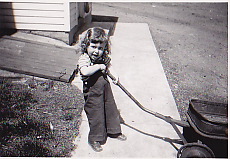 Gene  pullig a wagon